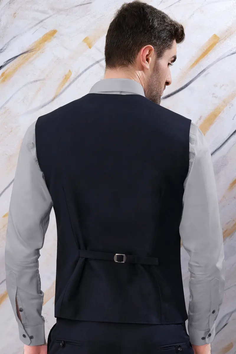 Charade Gray Plaid Wool Rich Waistcoat 4