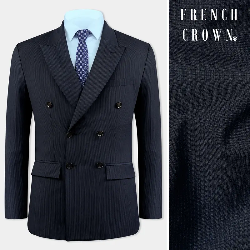 Charade Gray Wool Rich Double Breasted Blazer 1