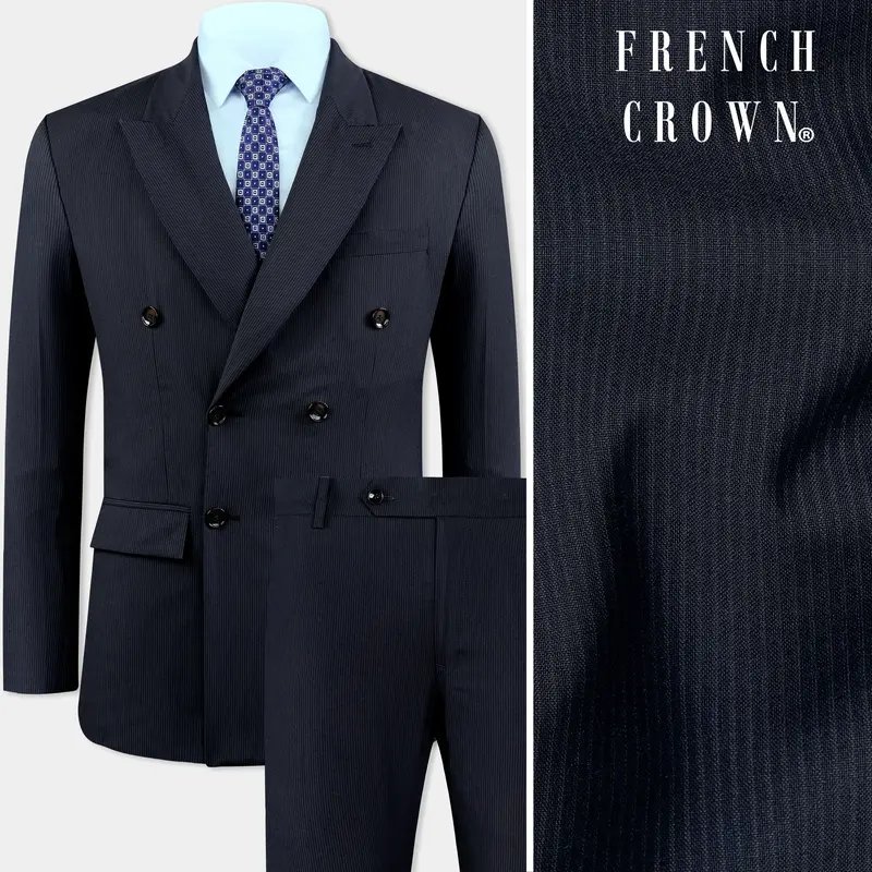 Charade Gray Wool Rich Double Breasted Suit 1
