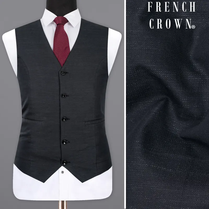 Charade Grey Premium Cotton Waistcoat 1