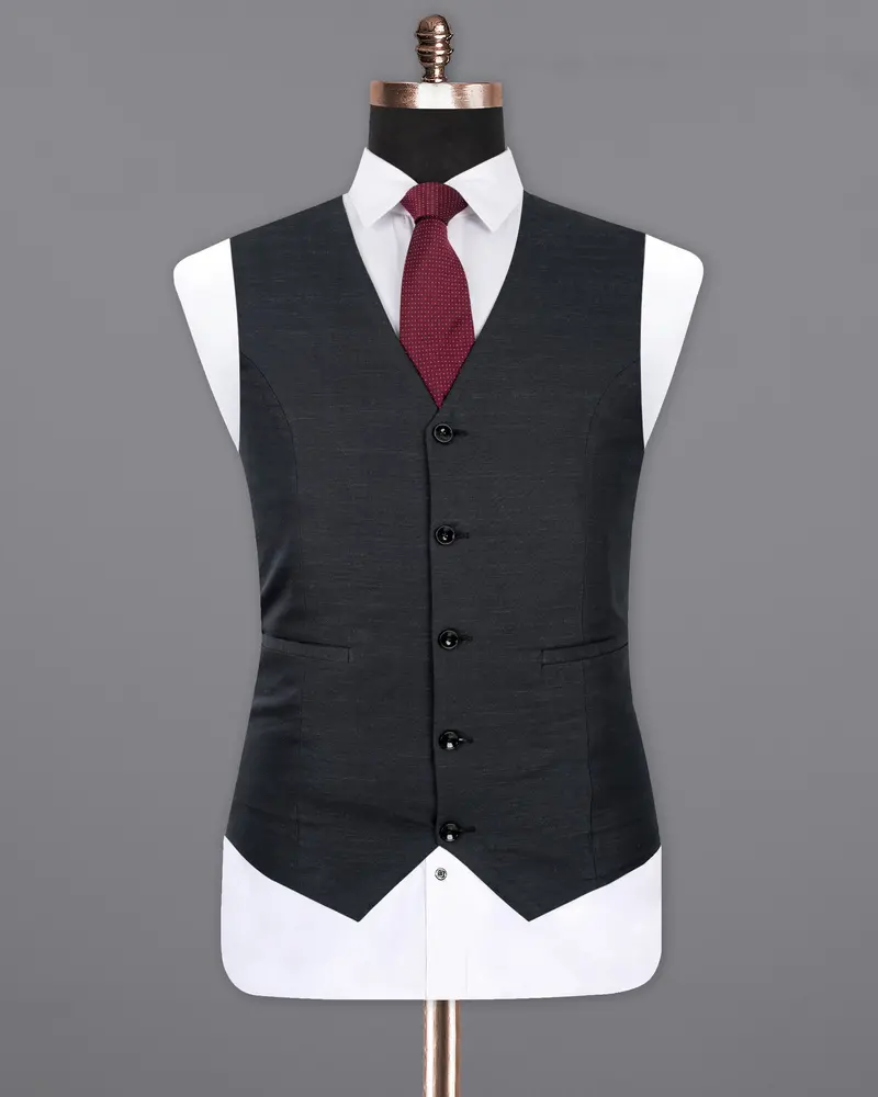 Charade Grey Premium Cotton Waistcoat 2