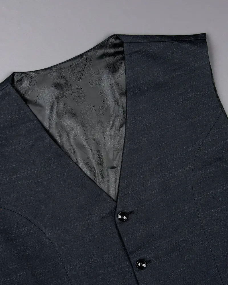 Charade Grey Premium Cotton Waistcoat 4