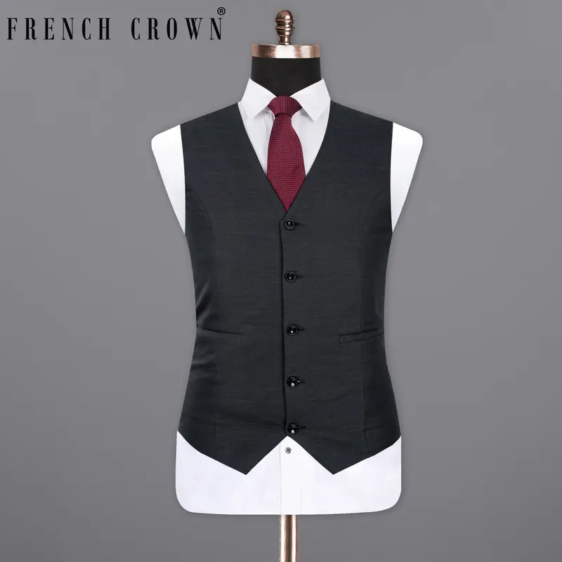 Charade Grey Premium Cotton Waistcoat 7