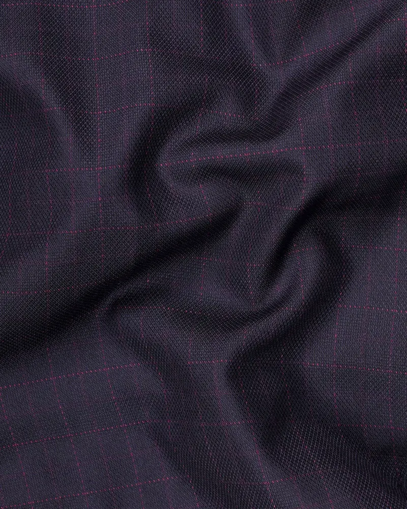 Charade Purple With Subtle Windowpane Textured Waistcoat 3