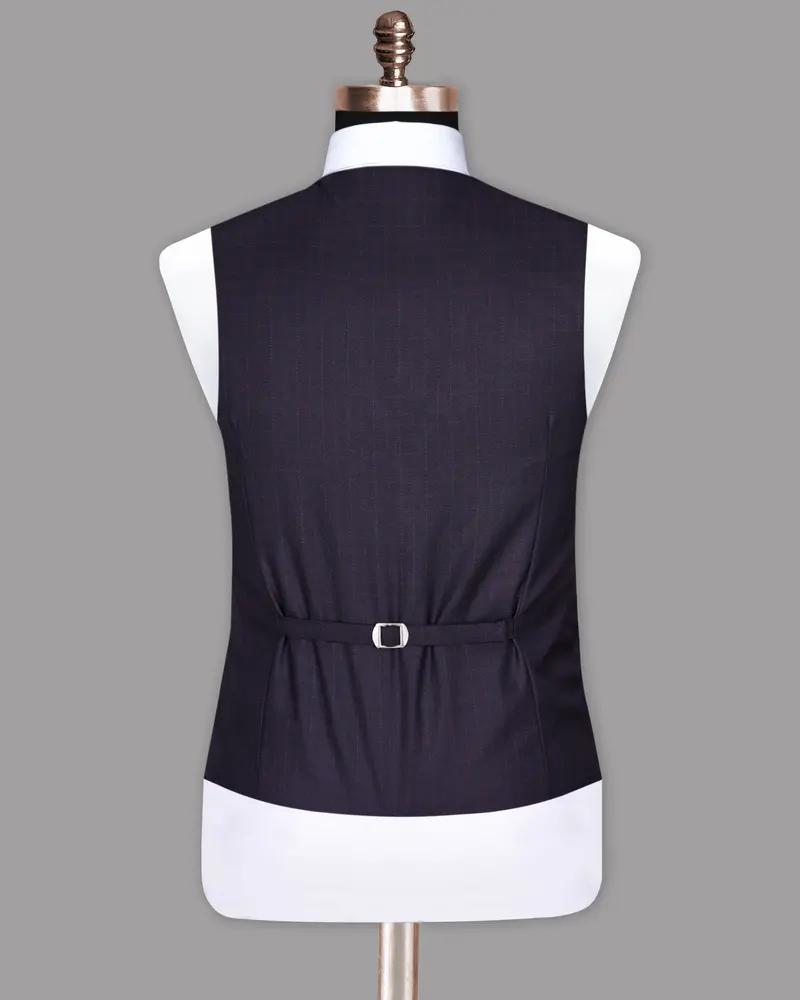 Charade Purple With Subtle Windowpane Textured Waistcoat 6