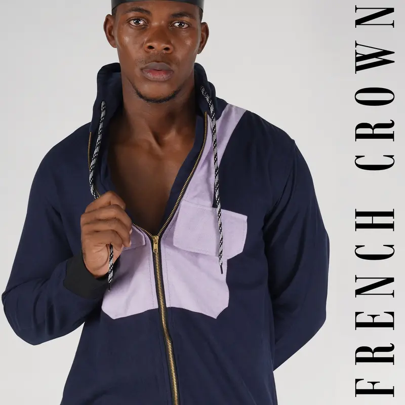 Charade Violet With Pink Patch Pocket Royal Oxford Designer Hoody Shirt 1