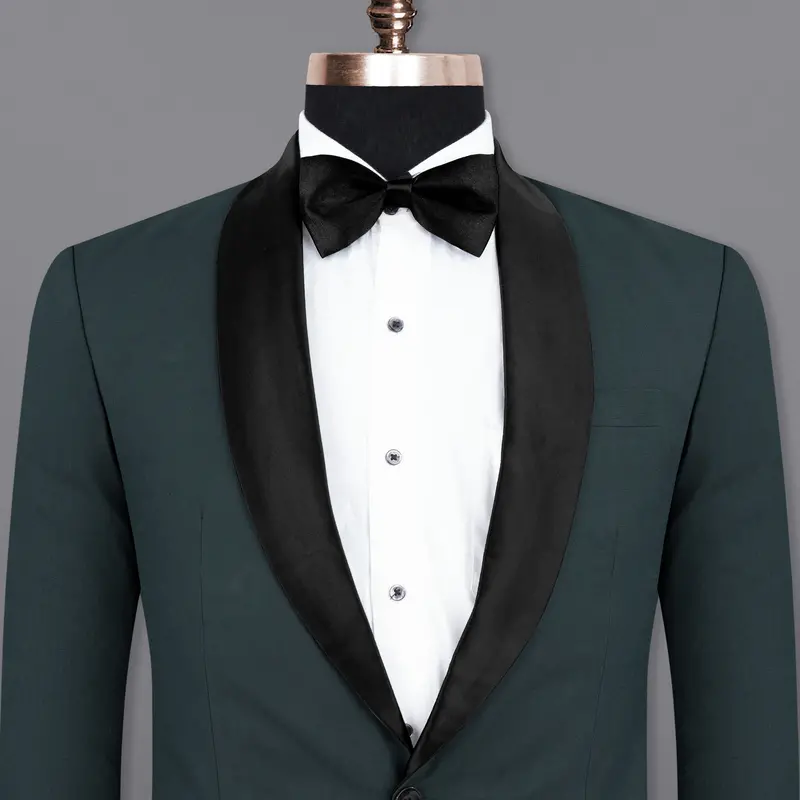 Charade Wool Subtle Textured Rich  Premium Tuxedo Blazer 1