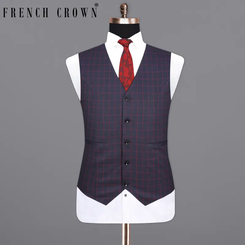 Charcoal Blue Waistcoat 1
