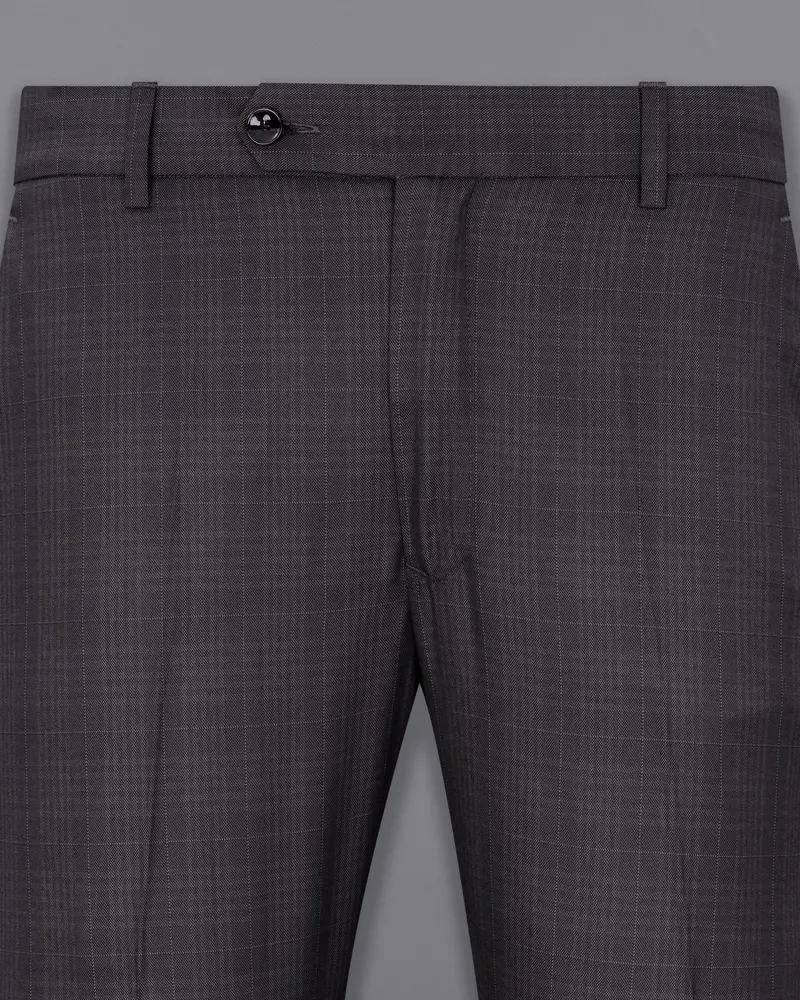 Charcoal Brown Plaid Suit 12