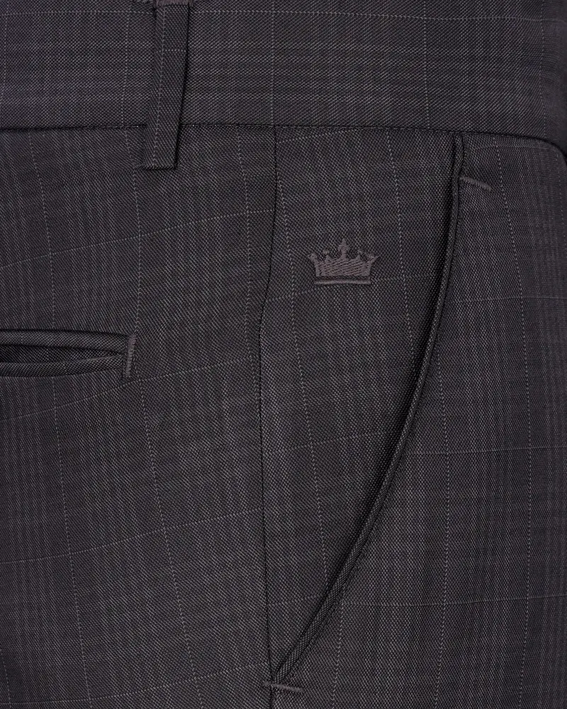 Charcoal Brown Plaid Suit 14