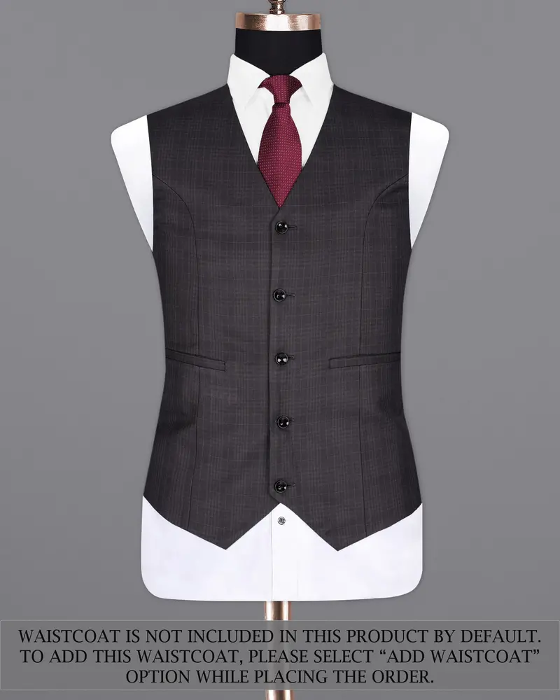 Charcoal Brown Plaid Suit 15