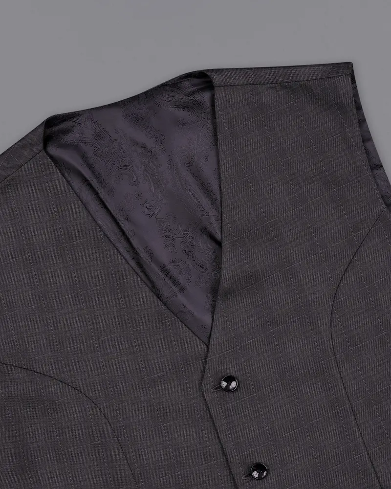Charcoal Brown Plaid Suit 17