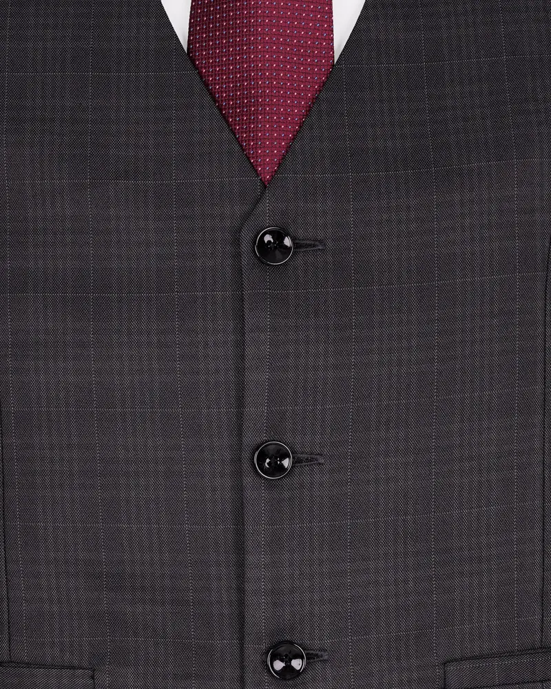 Charcoal Brown Plaid Suit 18
