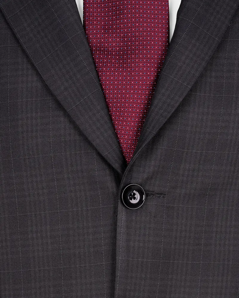 Charcoal Brown Plaid Suit 5