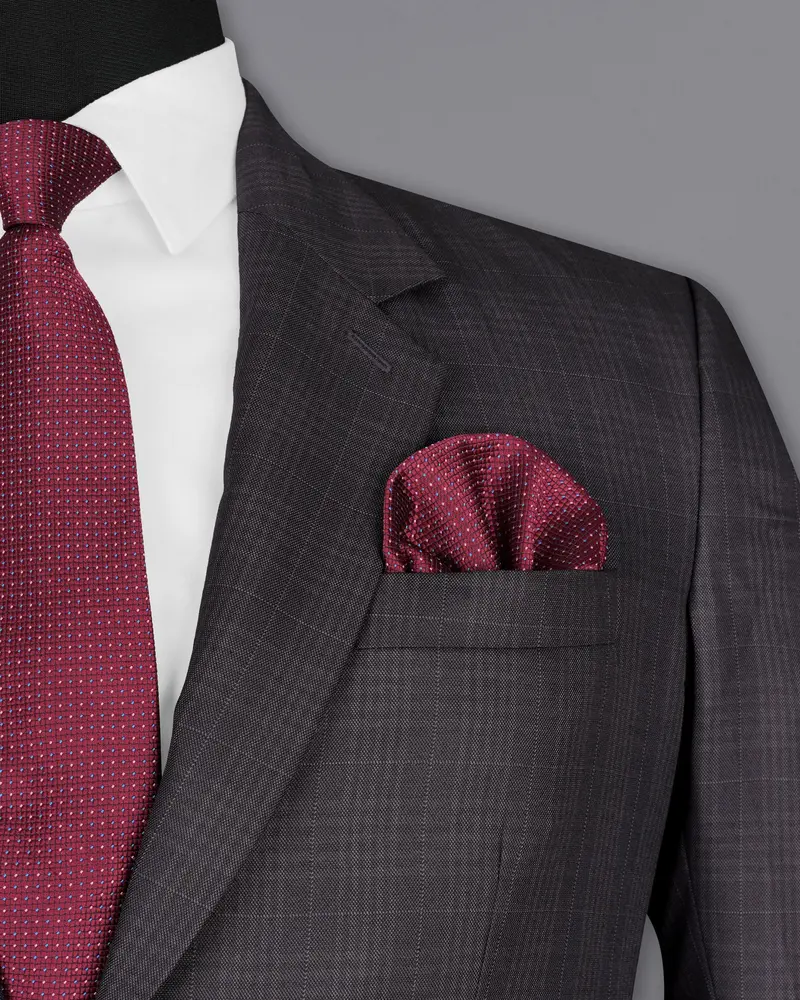 Charcoal Brown Plaid Suit 7