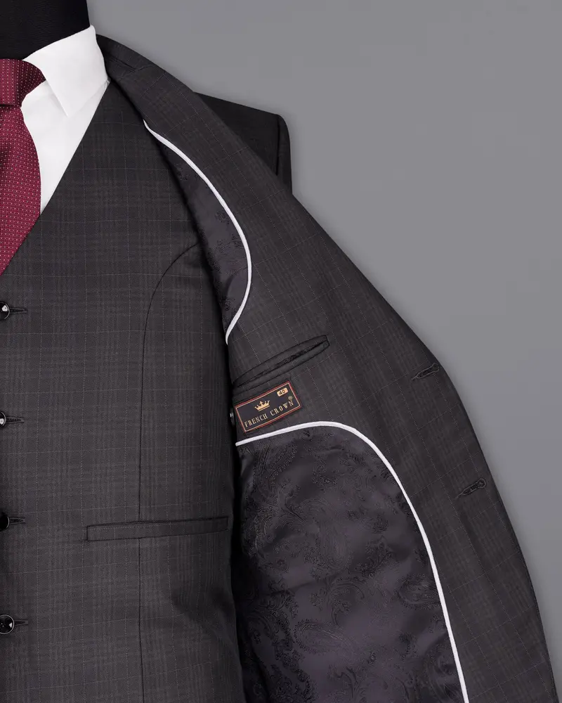 Charcoal Brown Plaid Suit 8