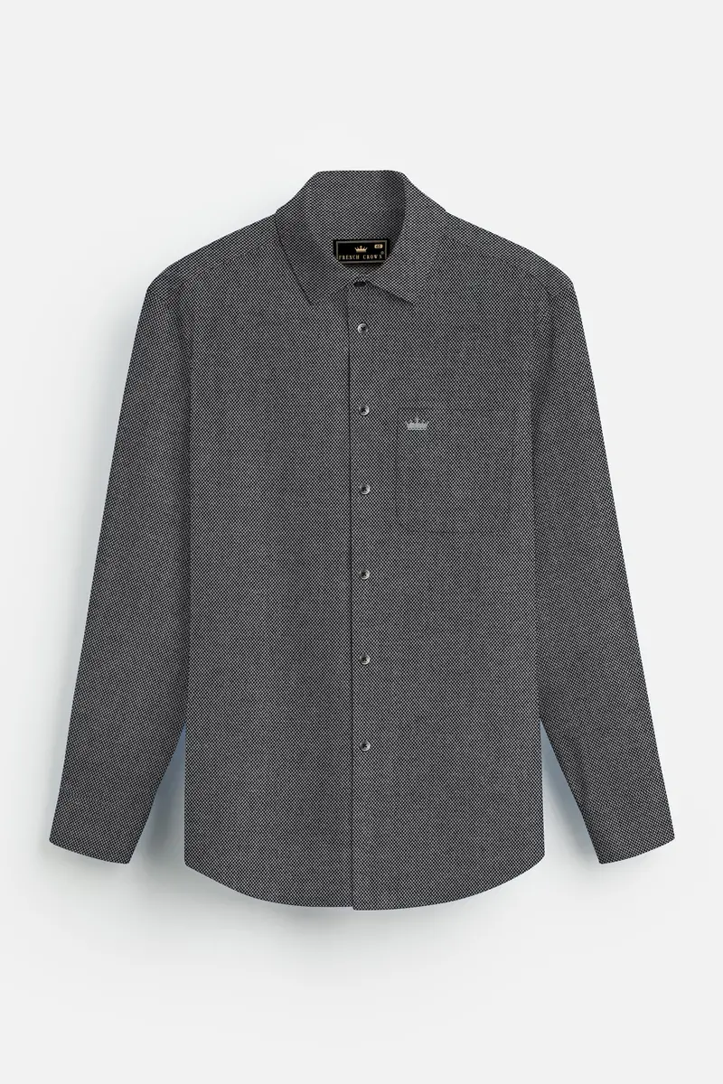 Charcoal Gray Textured Royal Oxford Premium Cotton Shirt 4