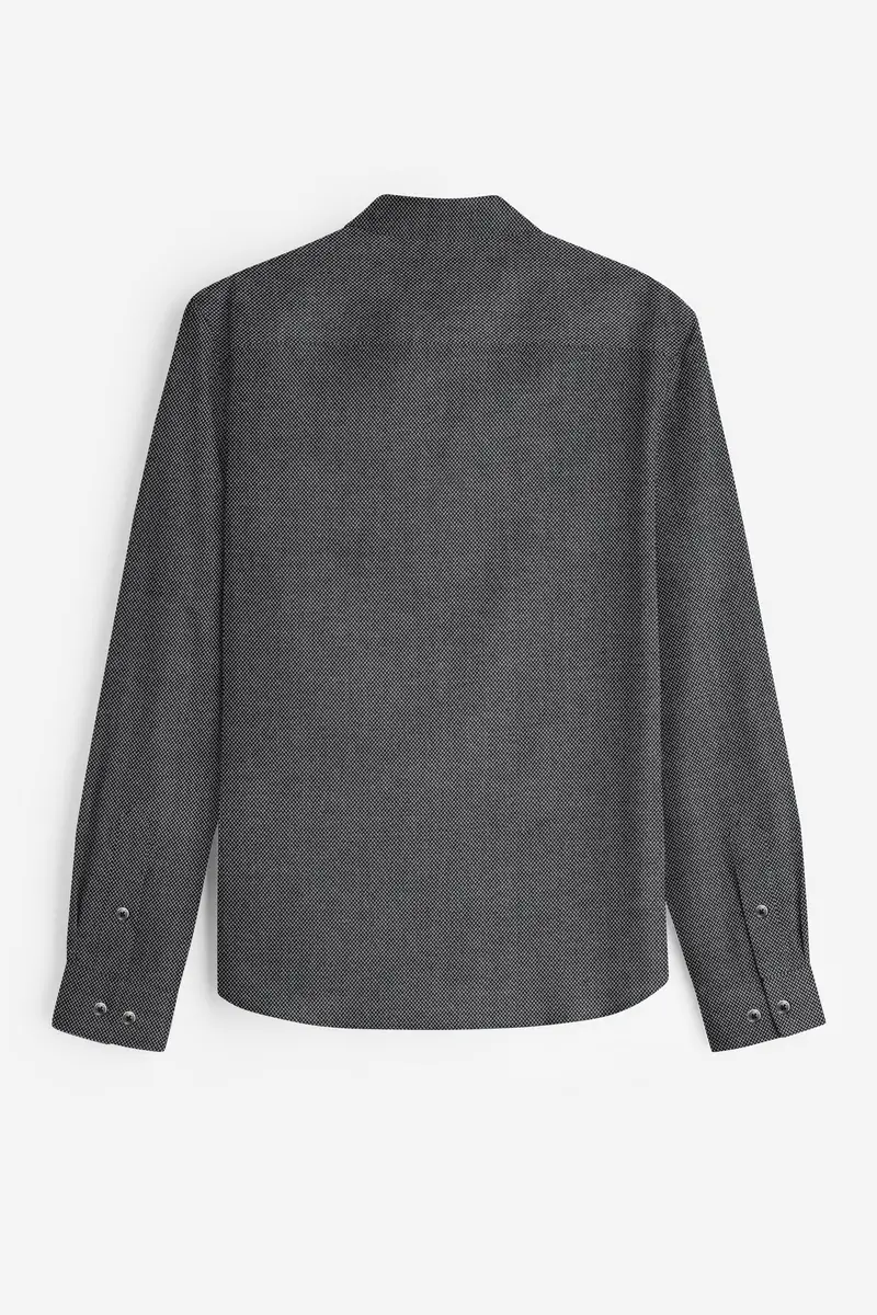 Charcoal Gray Textured Royal Oxford Premium Cotton Shirt 5