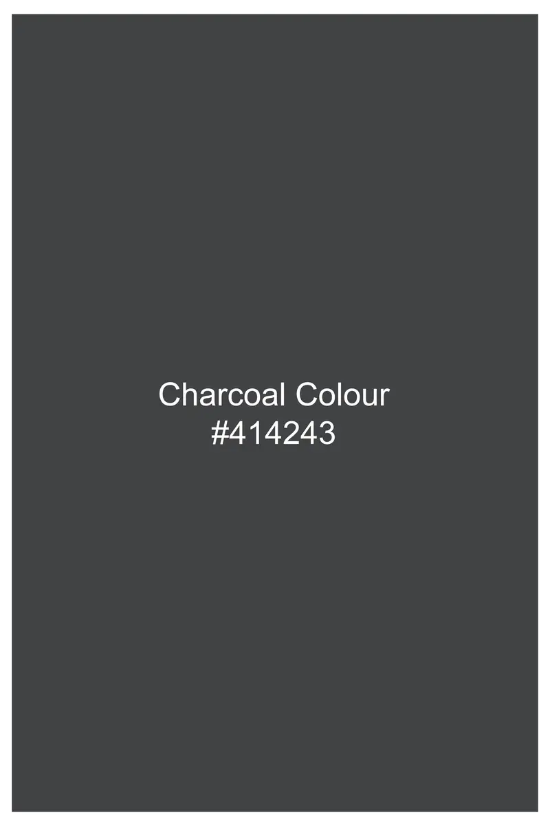 Charcoal Gray Textured Royal Oxford Premium Cotton Shirt 7