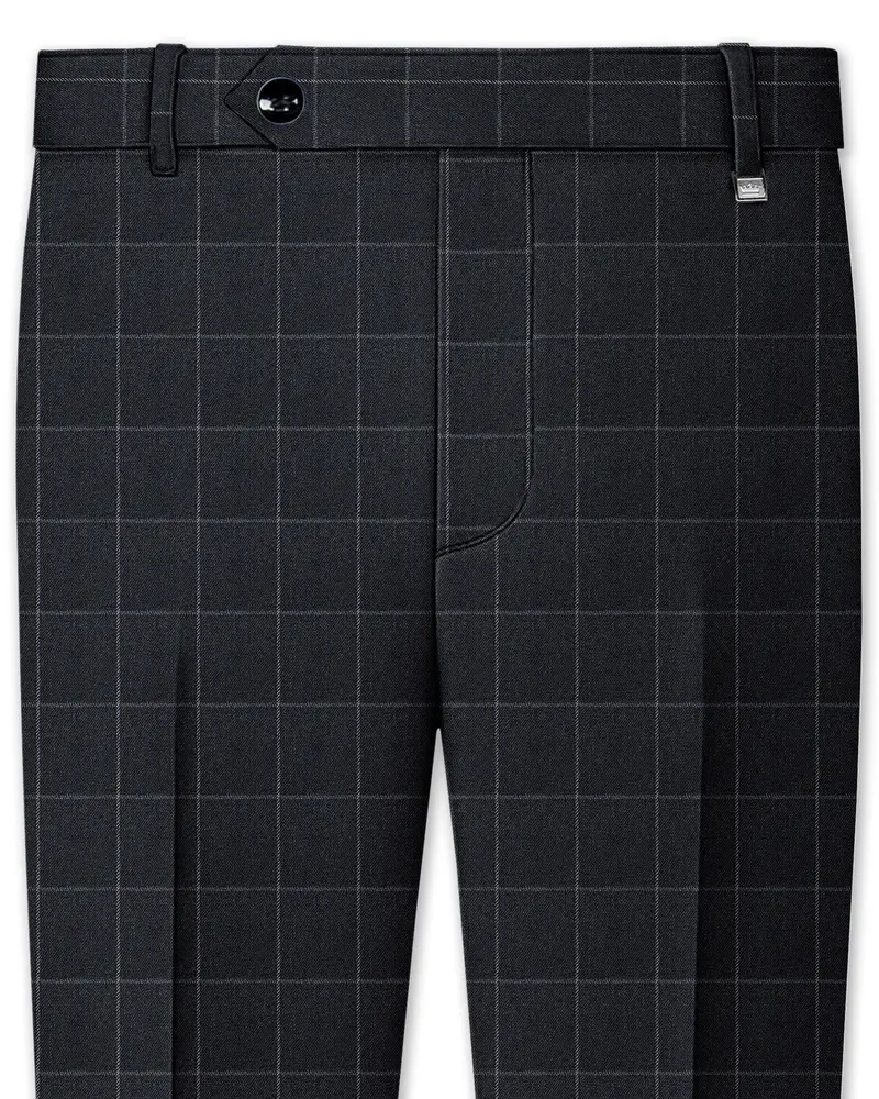 Charcoal Gray Windowpane Pants 1