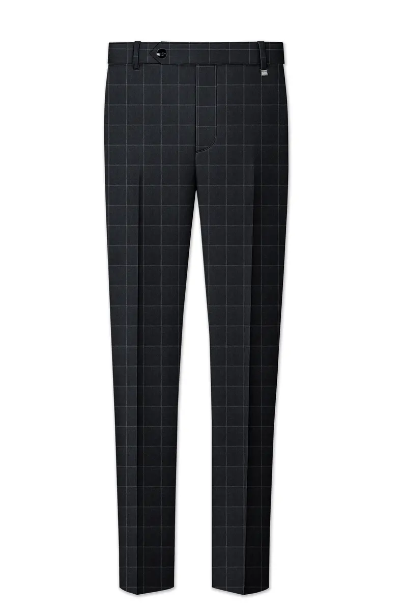 Charcoal Gray Windowpane Pants 2