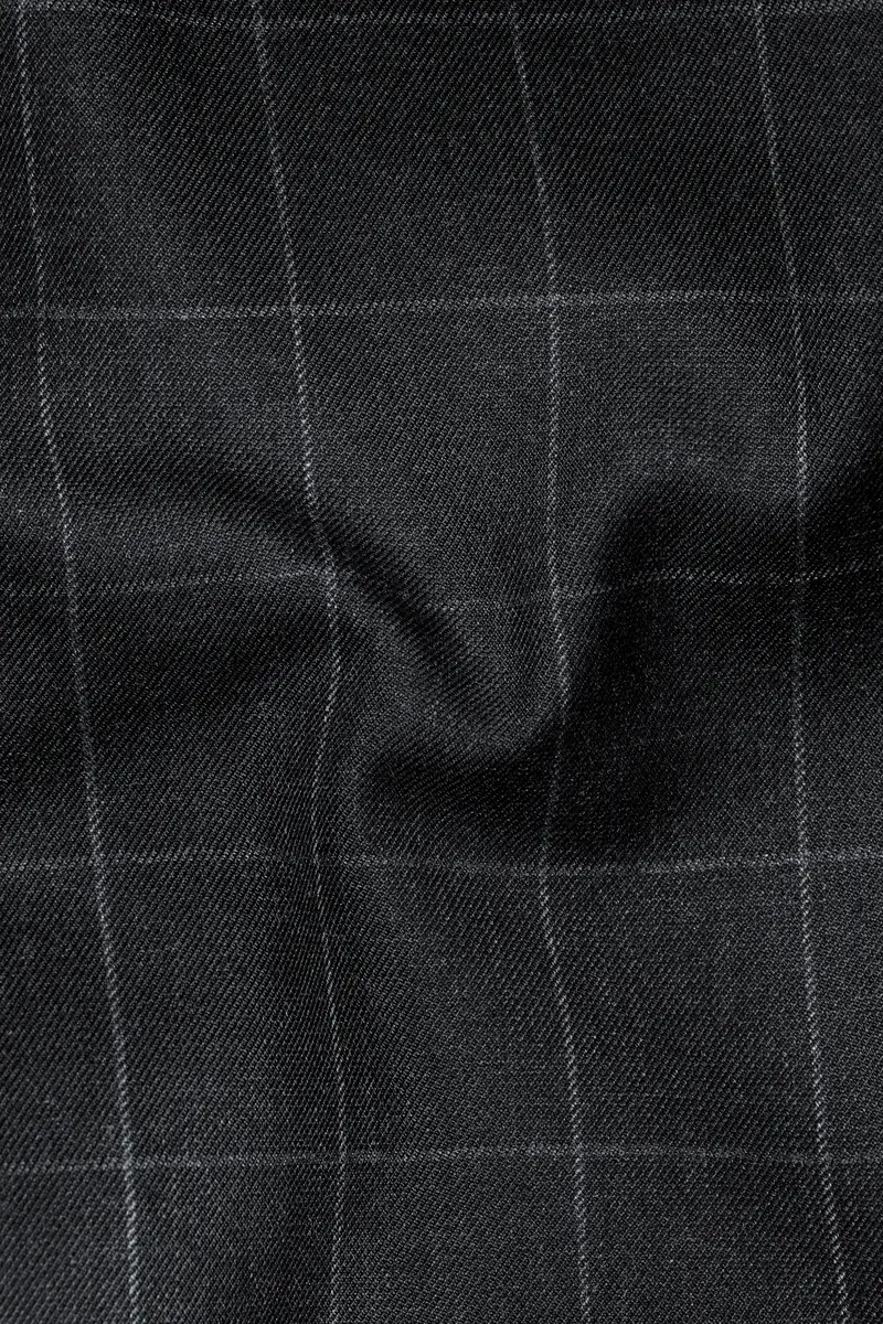 Charcoal Gray Windowpane Pants 3