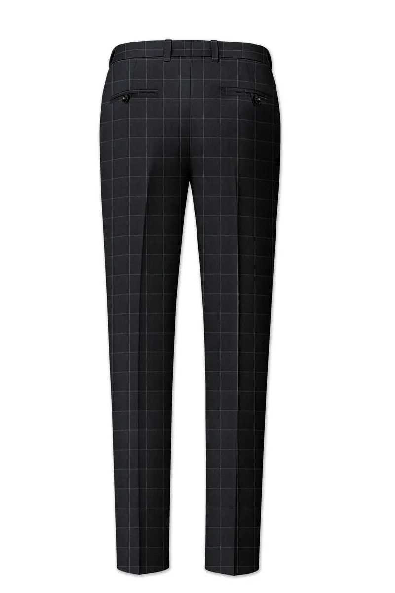 Charcoal Gray Windowpane Pants 5