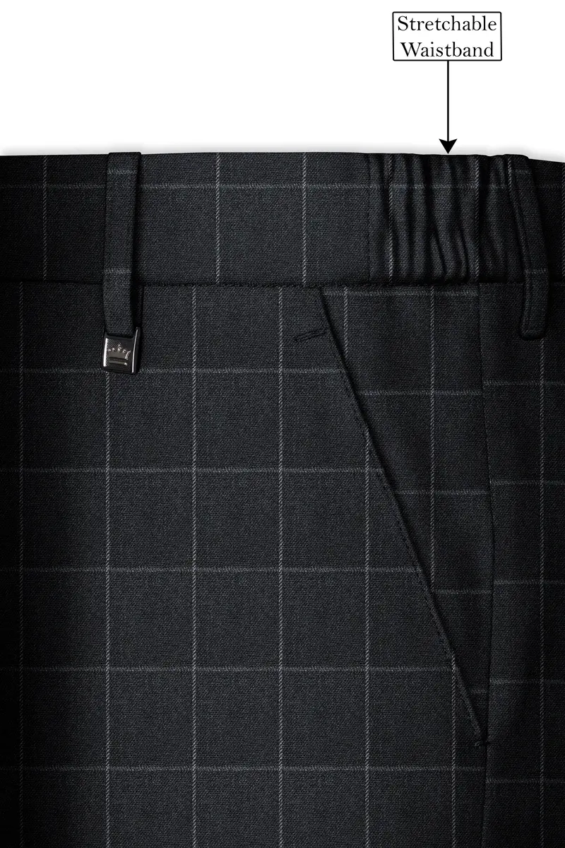 Charcoal Gray Windowpane Pants 6
