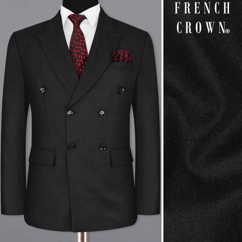 Charcoal Grey Double Breasted Blazer 1