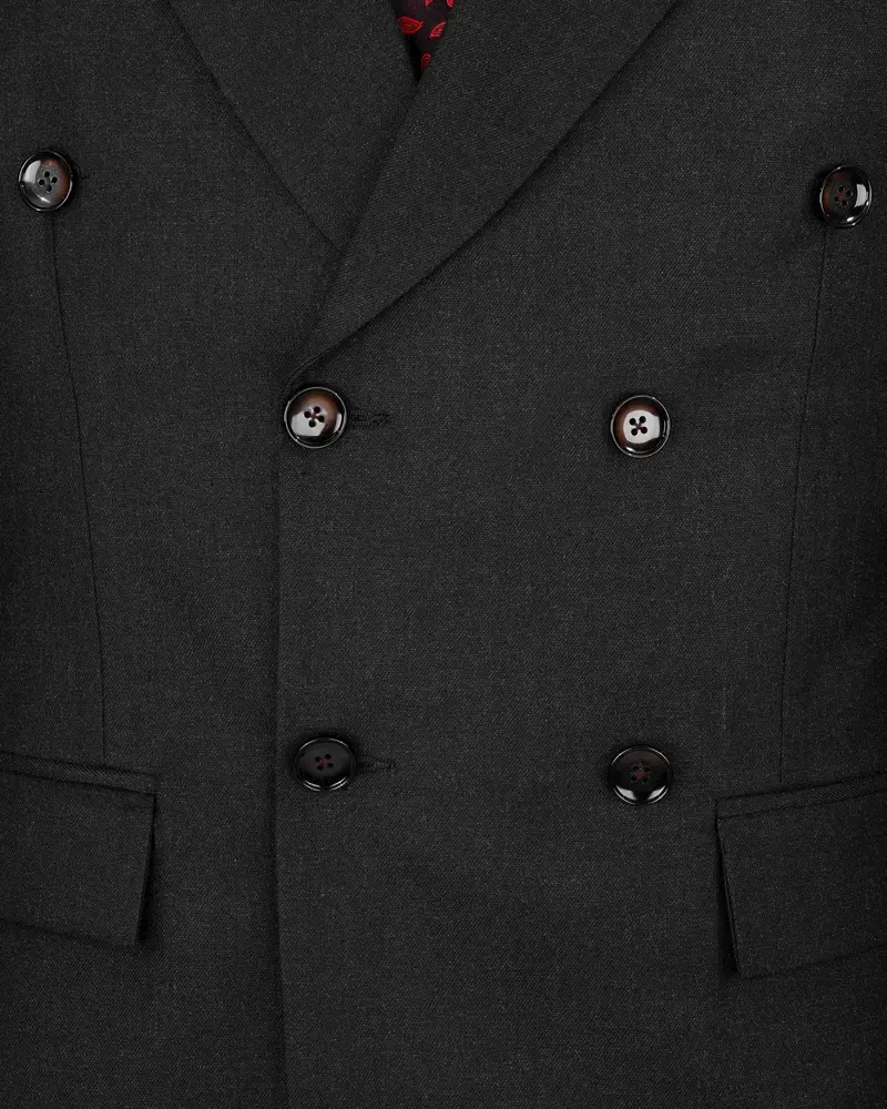 Charcoal Grey Double Breasted Blazer 4