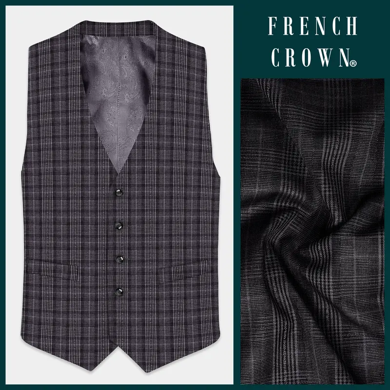 Charcoal Plaid Waistcoat 1