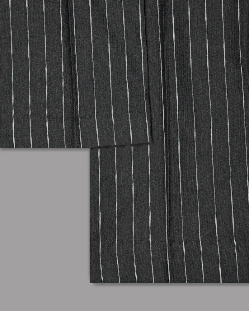 Charcoal Striped Wool Pant 6