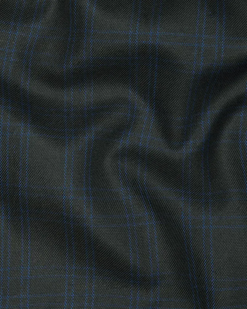 Charcoal Subtle Windowpane Wool Blend Waistcoat 3