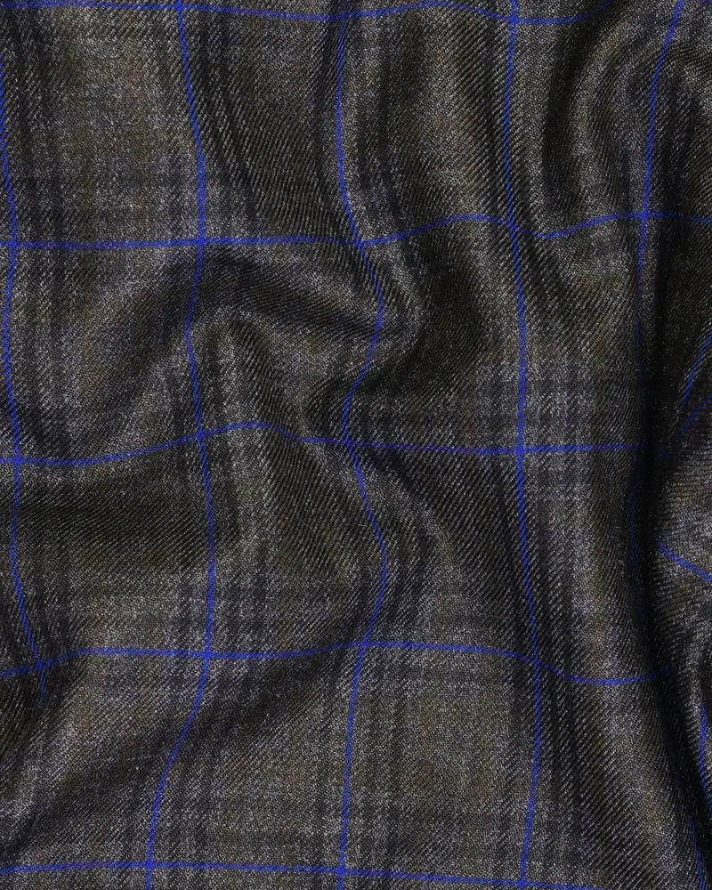 Charcoal Windowpane Checked Waistcoat 3