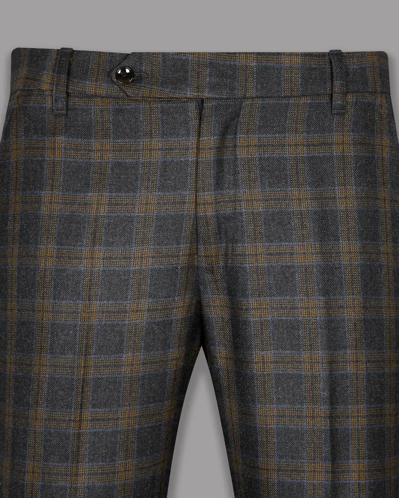Charcoal With Brown Windowpane Pant 2