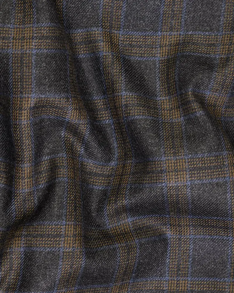 Charcoal With Brown Windowpane Pant 3