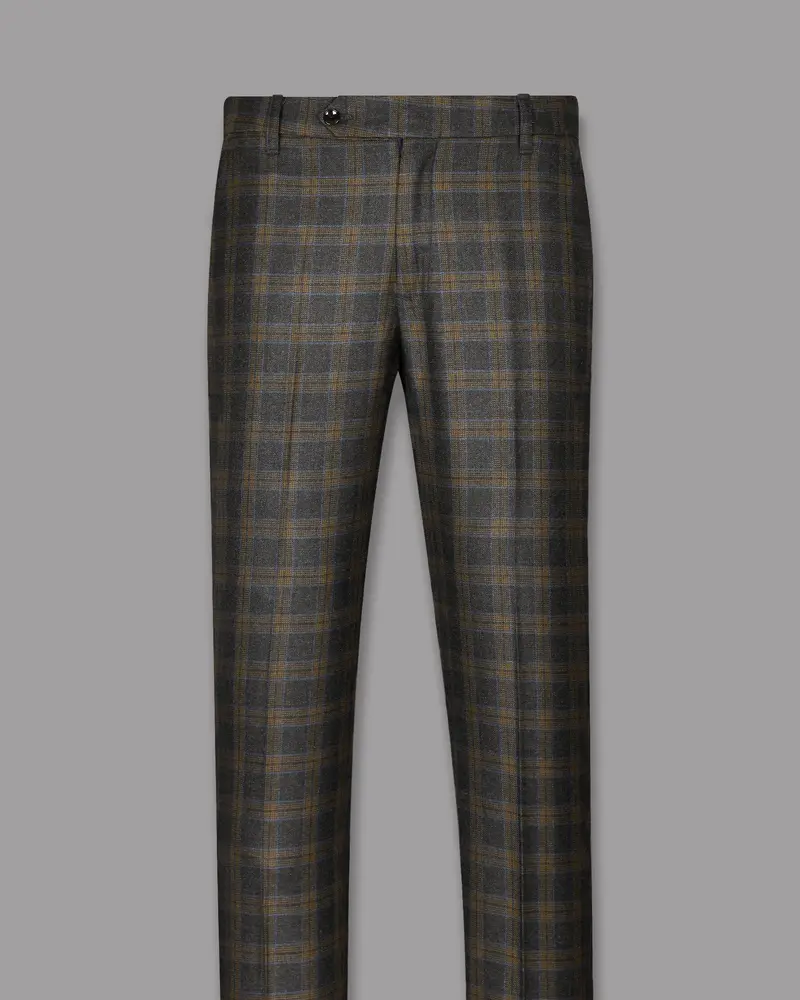 Charcoal With Brown Windowpane Pant 4