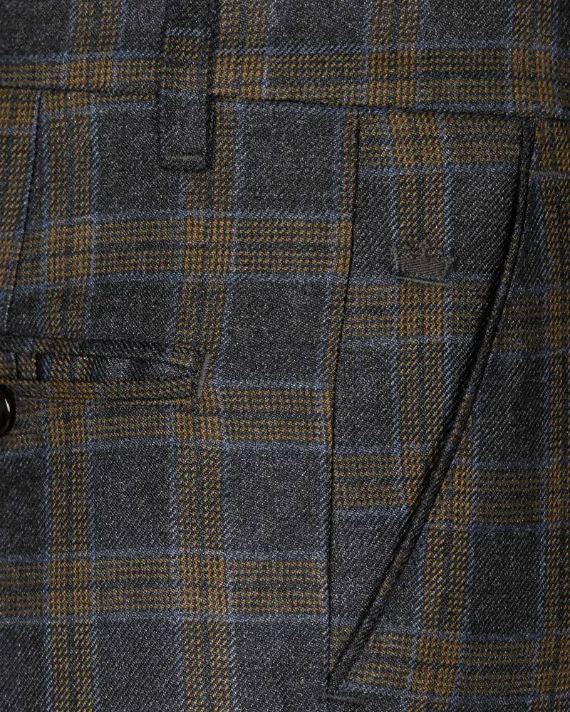 Charcoal With Brown Windowpane Pant 5