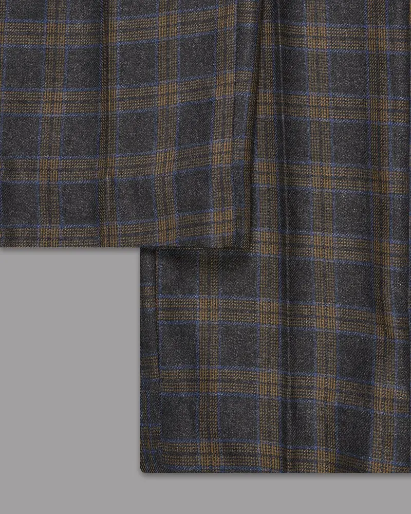Charcoal With Brown Windowpane Pant 6