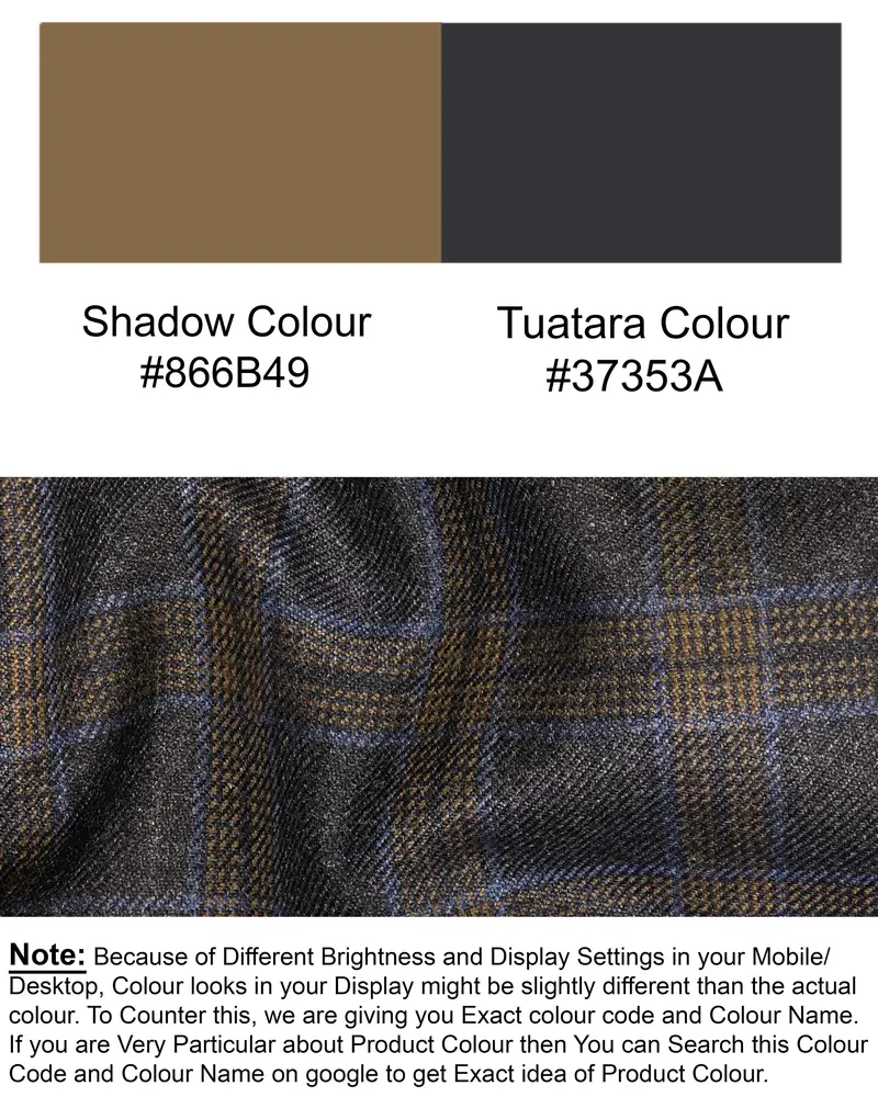 Charcoal With Brown Windowpane Pant 7