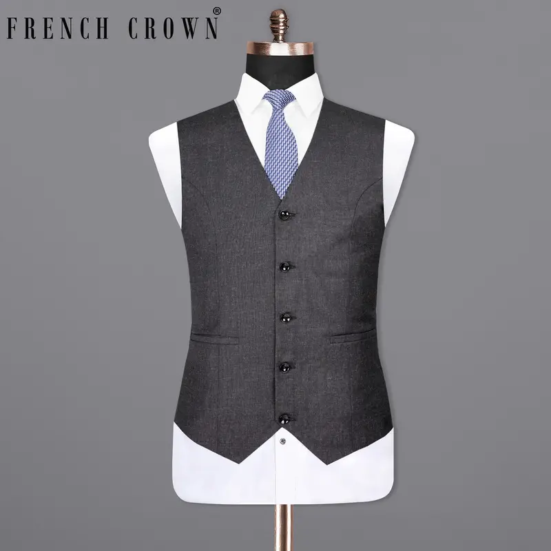 Charcoal Wool Rich Sports Waistcoat 1