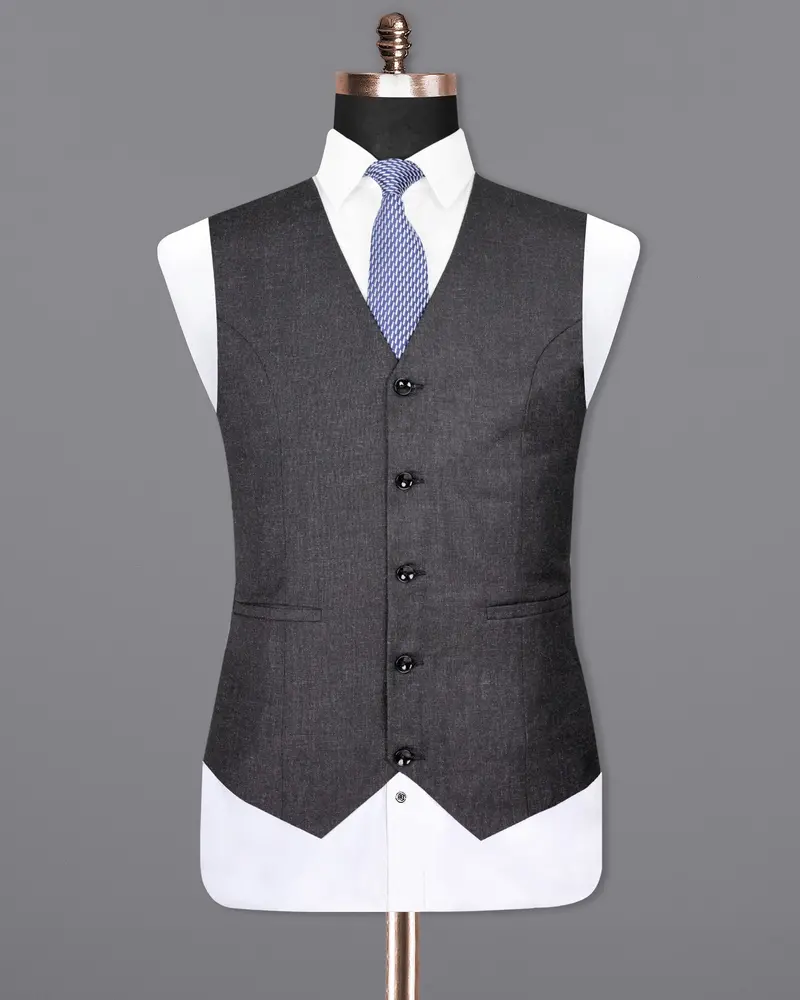 Charcoal Wool Rich Sports Waistcoat 2