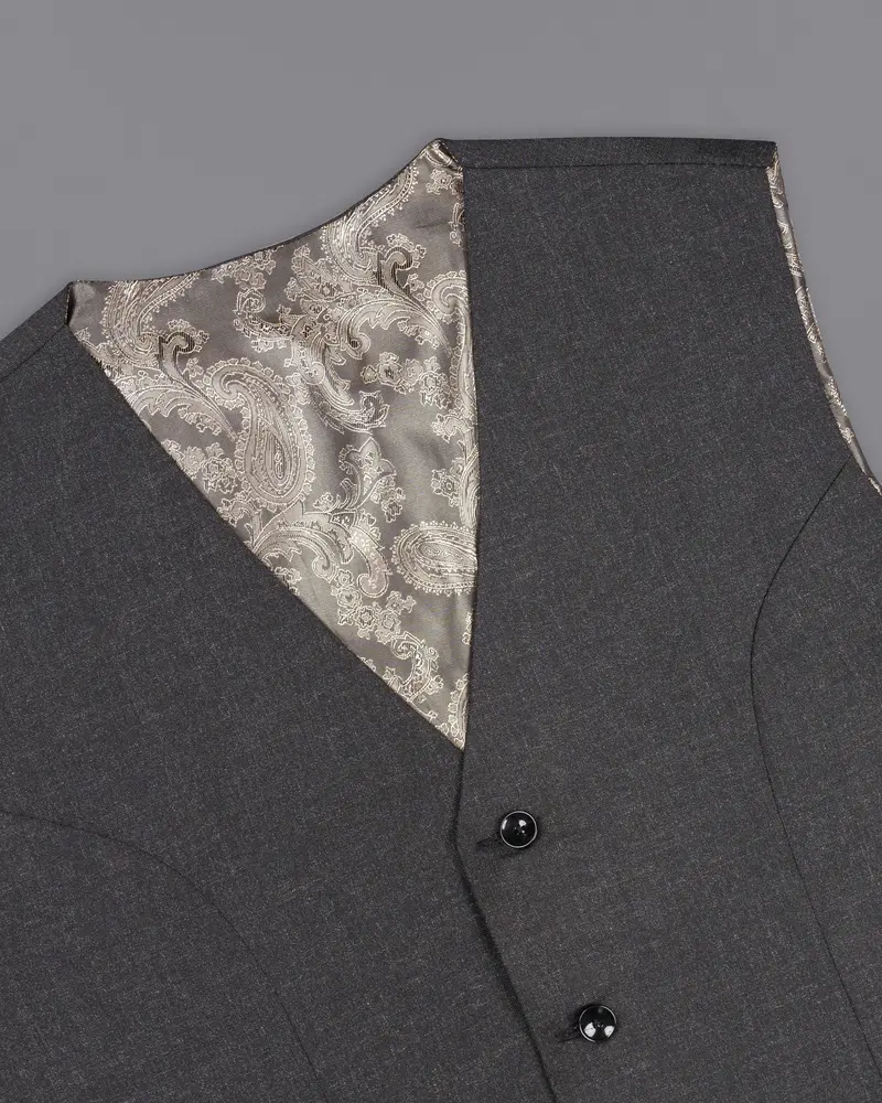 Charcoal Wool Rich Sports Waistcoat 4