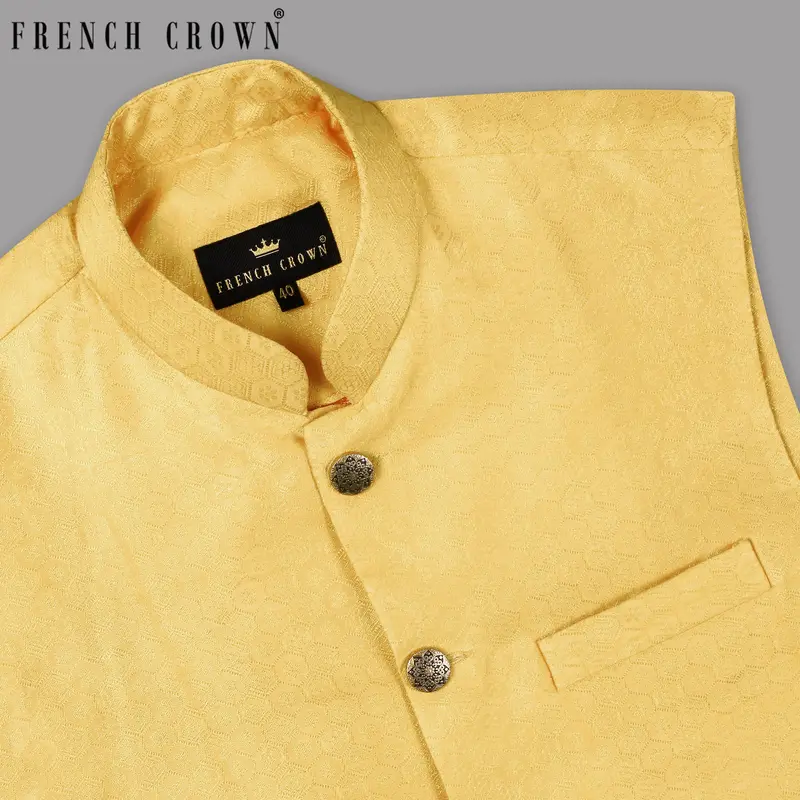 Chardonnay Jacquard Patterned Designer Nehru Jacket 1
