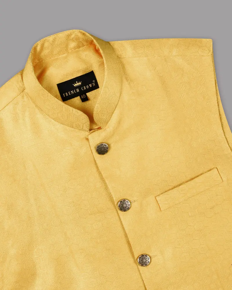 Chardonnay Jacquard Patterned Designer Nehru Jacket 2