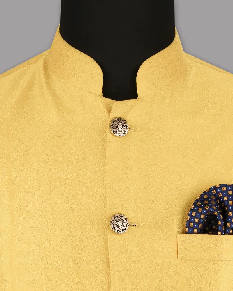 Chardonnay Jacquard Patterned Designer Nehru Jacket 4