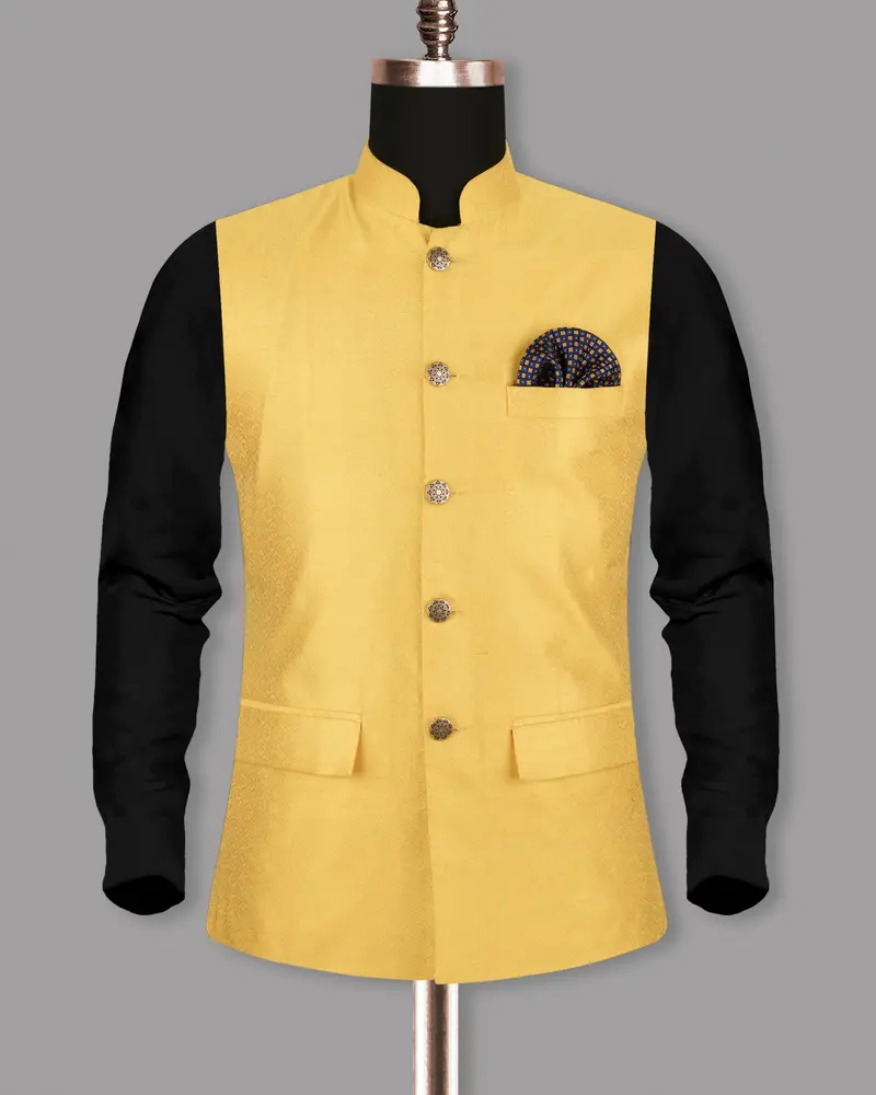 Chardonnay Jacquard Patterned Designer Nehru Jacket 5