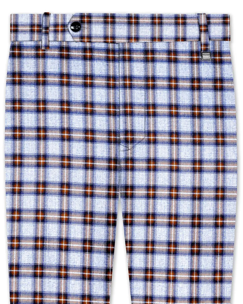 Chateau Blue With Cocoa Brown Plaid Pant 8