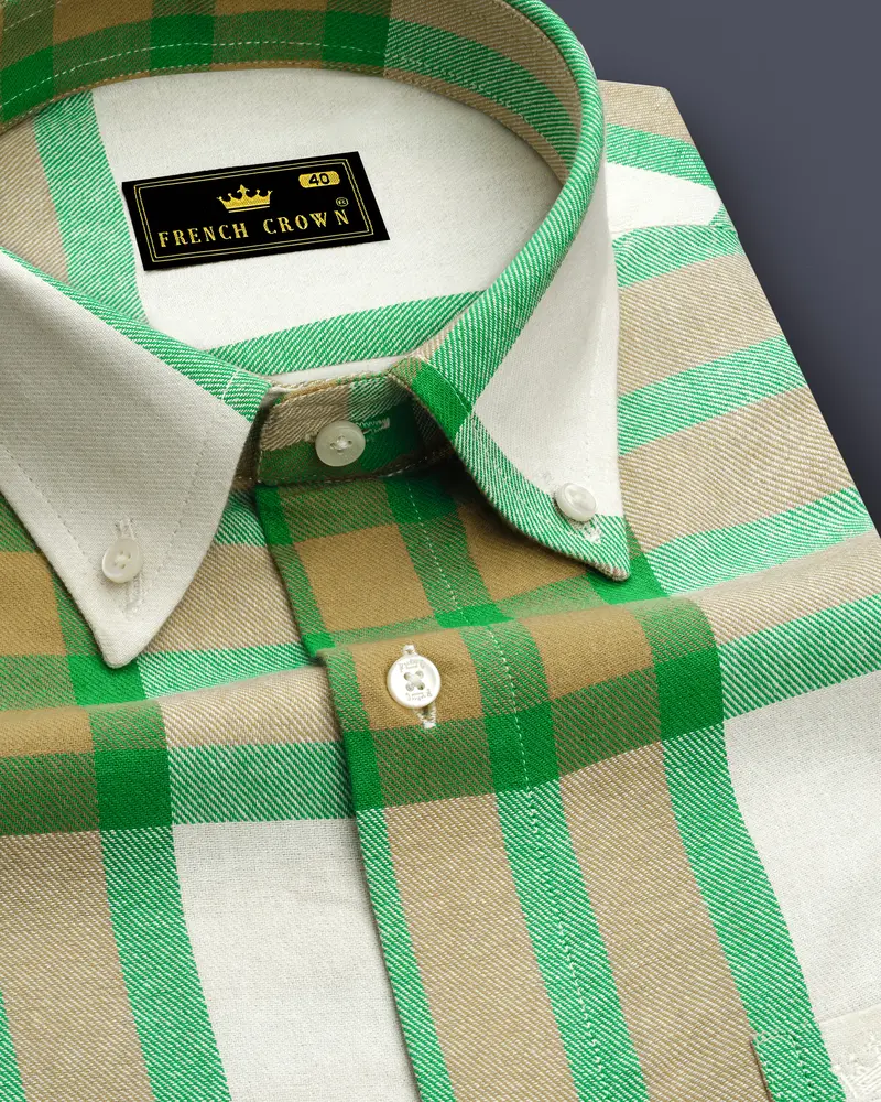 Chateau Green With Manhattan Checkered Flannel Shirt 1