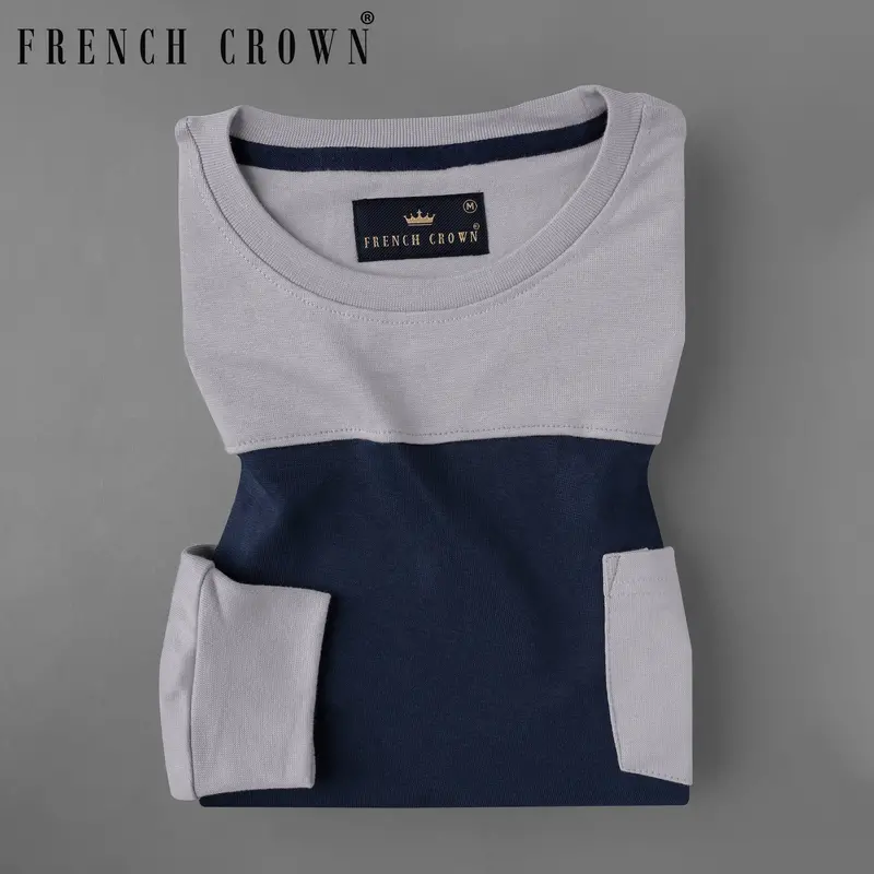 Chatelle Grey With Mirage Blue Super Soft Premium Jersey Sweatshirt 1